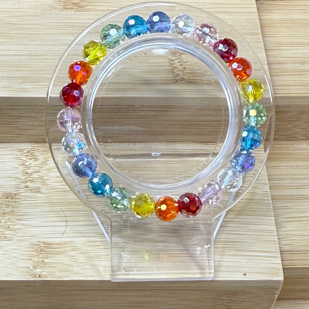 Multicolor Crystal Faceted Bead Bracelet